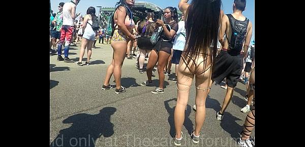  Candid Asian Ass in Thong Music Festival